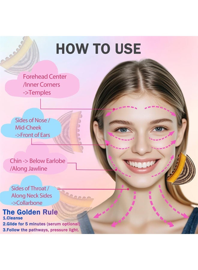 فرشاة الوجه لتحديد محيط الجهاز اللمفاوي، فرشاة الوجه الجافة، مدلك تصريف السوائل، تنظيف البشرة، العناية بالبشرة، نحت الذقن والفك، تقليل الانتفاخ، شعيرات ناعمة، غوا شا، تخفيف التعب، تحسين الدورة الدموية - Image 2